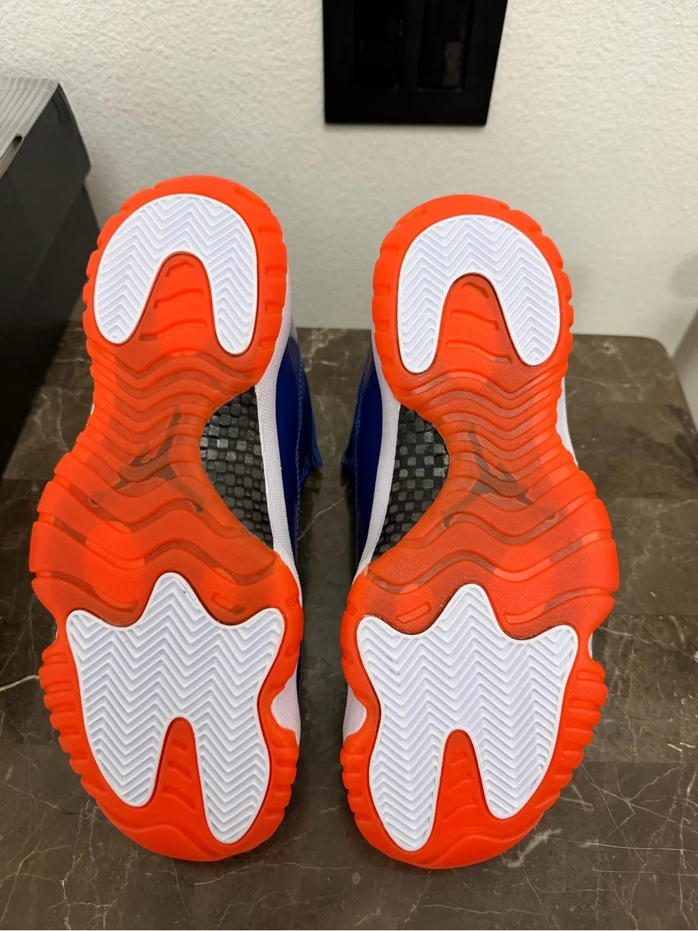 New! Air Jordan 11 Retro, Blue, Orange & White, Men’s Size 8